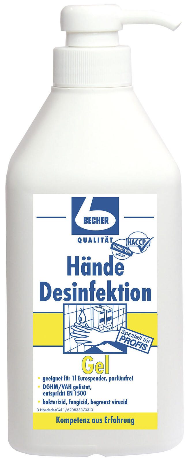 Gel désinfectant pour les mains Becher 1,0 l