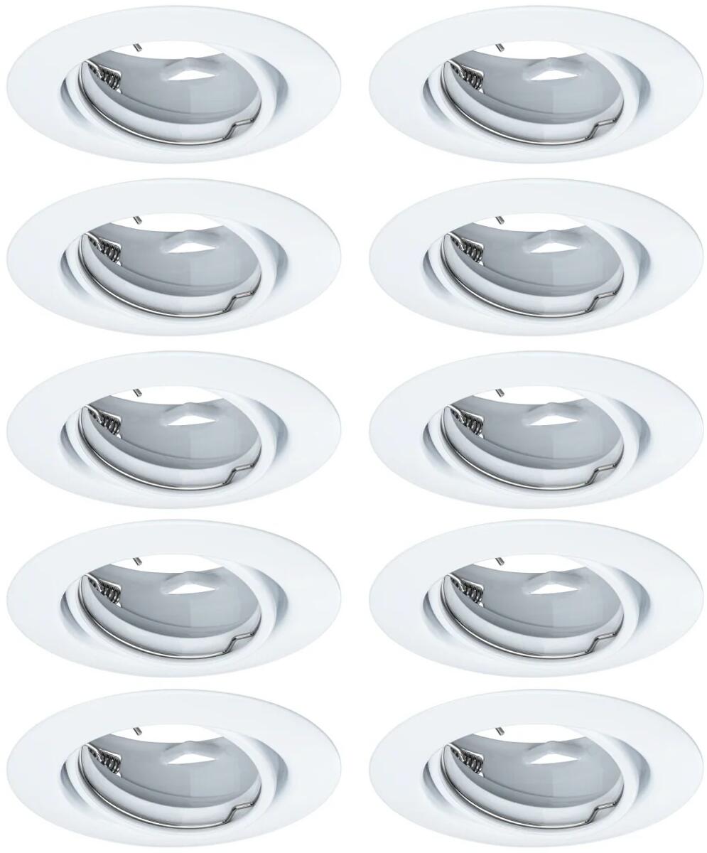 Set de spots encastrables orientables Base 90 mm 20° GU10 max. 10W 230V dimmable, blanc (93400)
