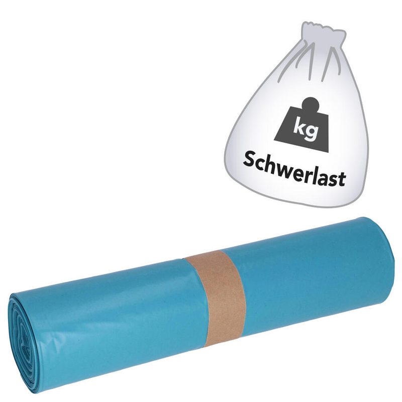 DEISS STANDARD® Sacs pour déchets lourds 120,0 l bleu 1 rouleau = 25 unités — lot de 25 pièces