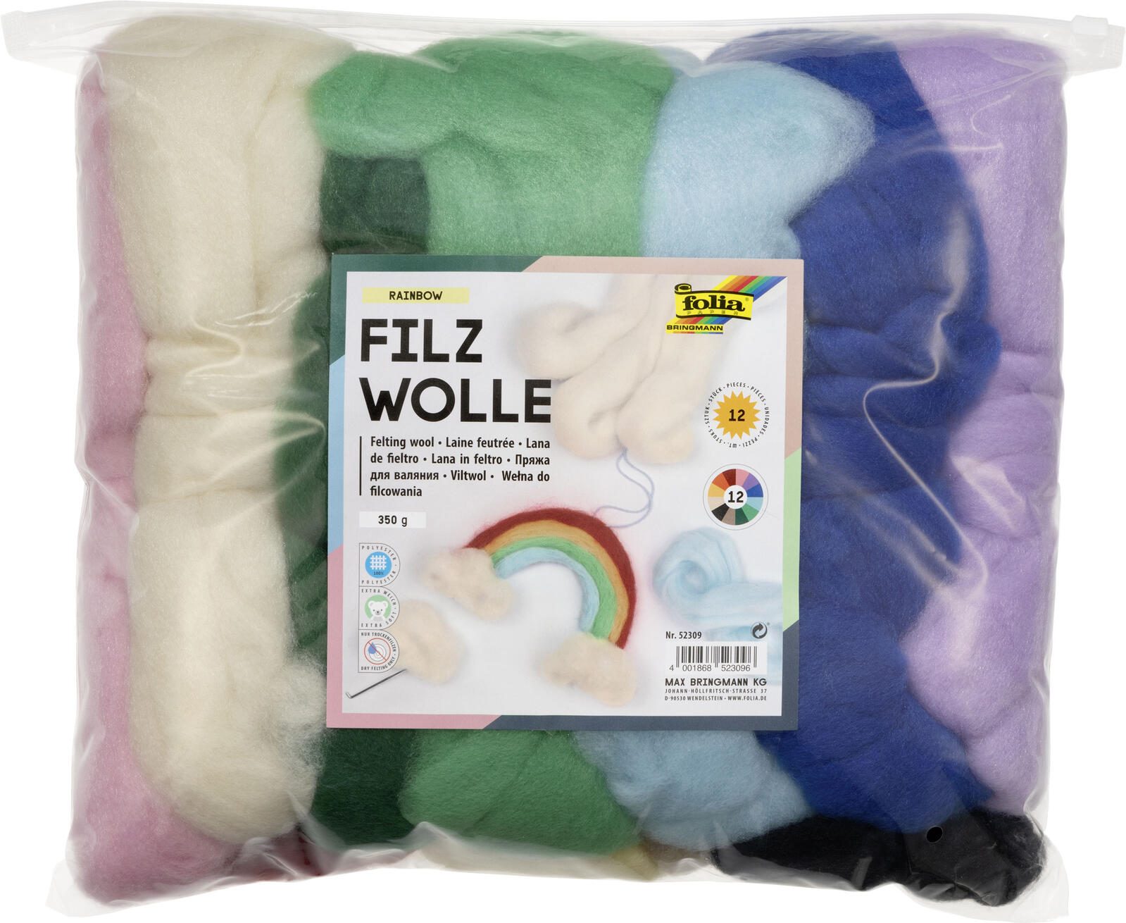 folia Kit de feutrine pour bricolage multicolore