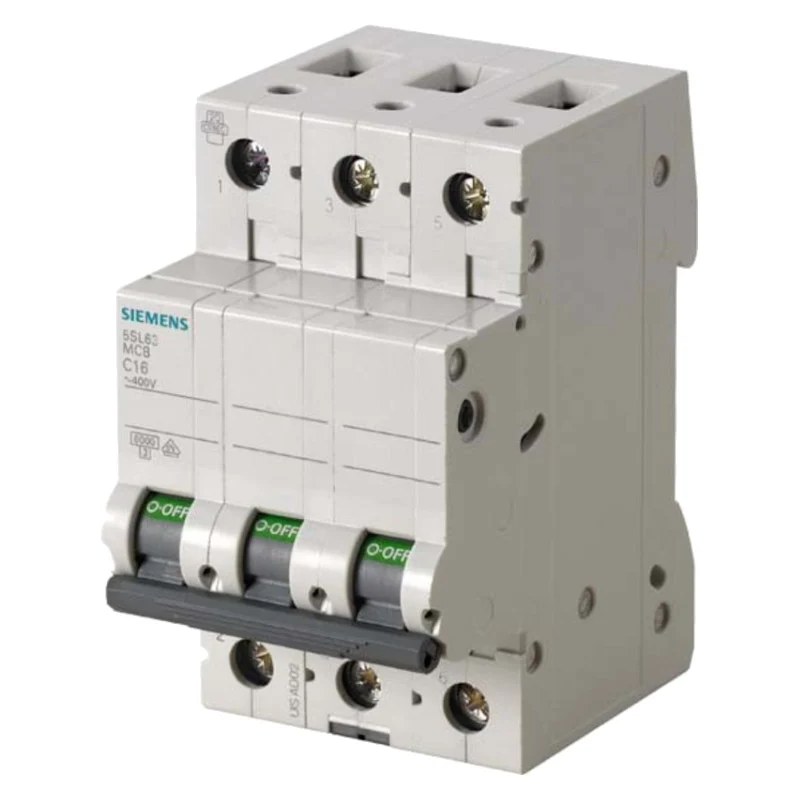 Disjoncteur différentiel Siemens 5SL63166 400V, 6kA, 3 pôles, courbe B, 16A