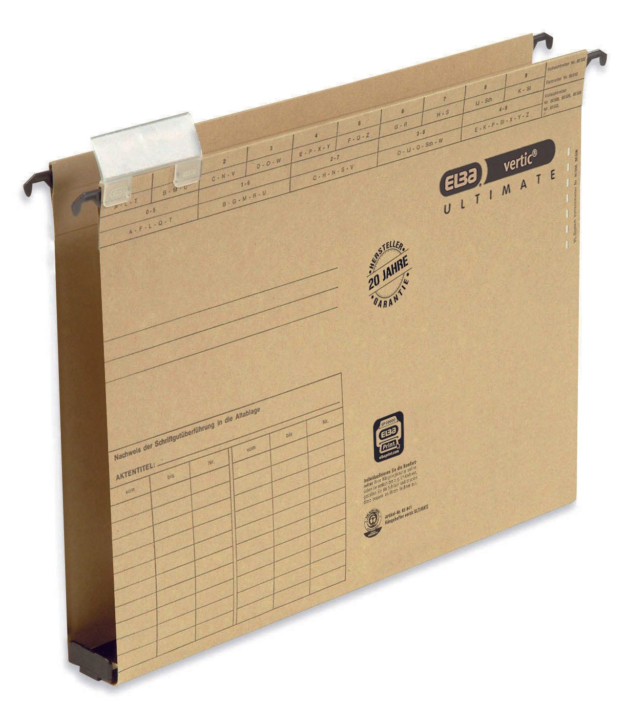 ELBA vertic ULTIMATE Hängesammler DIN A4 3 cm brun naturel 1 boîte = 25 pièces — lot de 25 pièces