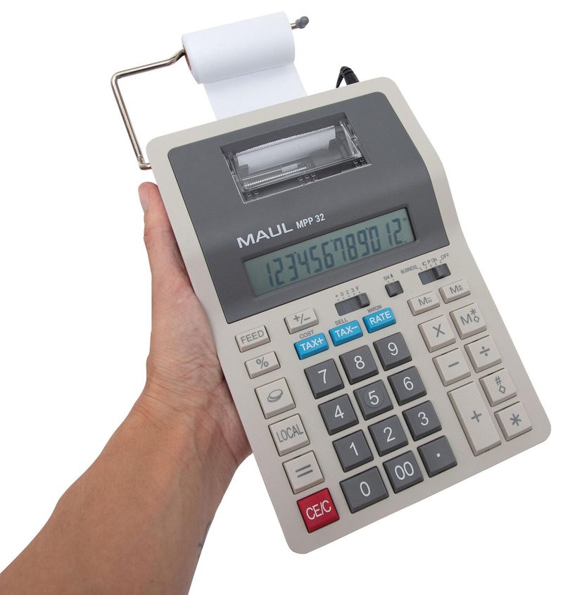 Calculatrice imprimante MAUL MPP32 blanc/gris