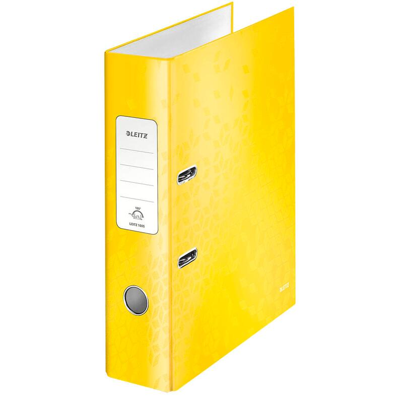 Classeur qualité LEITZ WOW 180° DIN A4, 8 cm jaune
