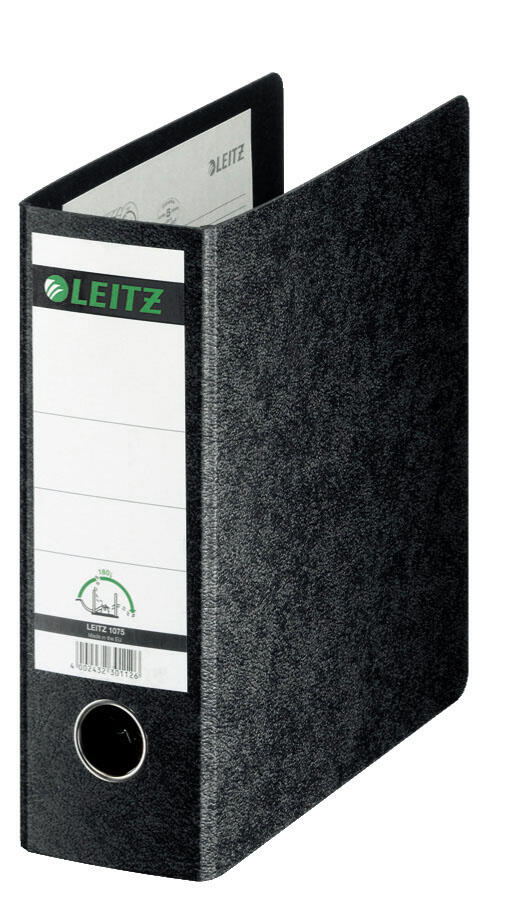 Classeur LEITZ largeur de dos 7,8 cm DIN A5 vertical carton noir marbré 1 pièce