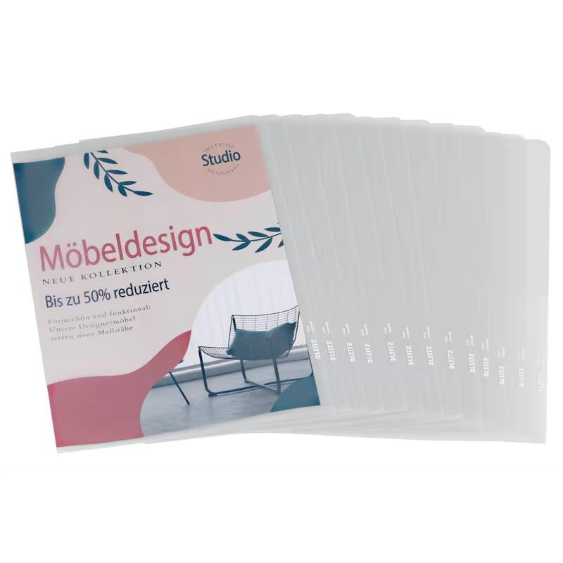 LEITZ Protège-documents DIN A4 lisse 0,15 mm 1 boîte = 100 pièces — lot de 100 pièces