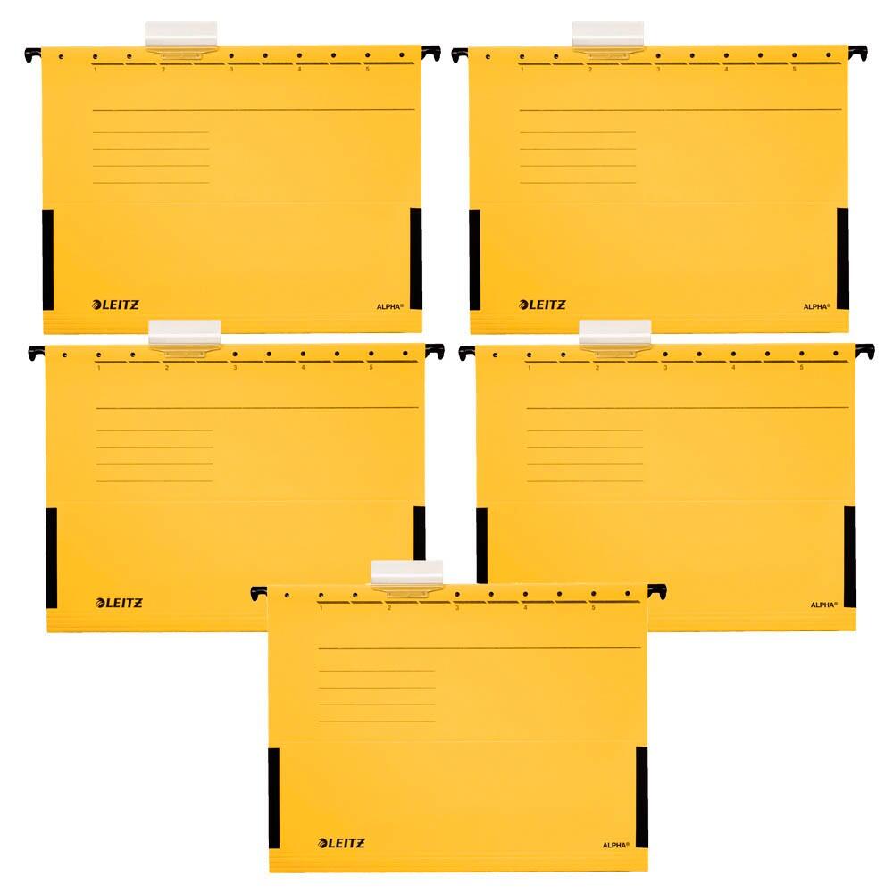 Pochettes suspendues Leitz ALPHA 1986 jaune - Lot de 5