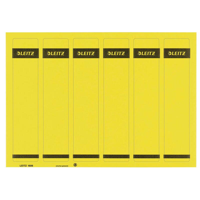 Étiquettes de dos LEITZ 1686 pour largeur de dos 5,2 cm 39,0 x 192,0 mm, jaune 1 boîte = 150 étiquettes — lot de 150 pièces