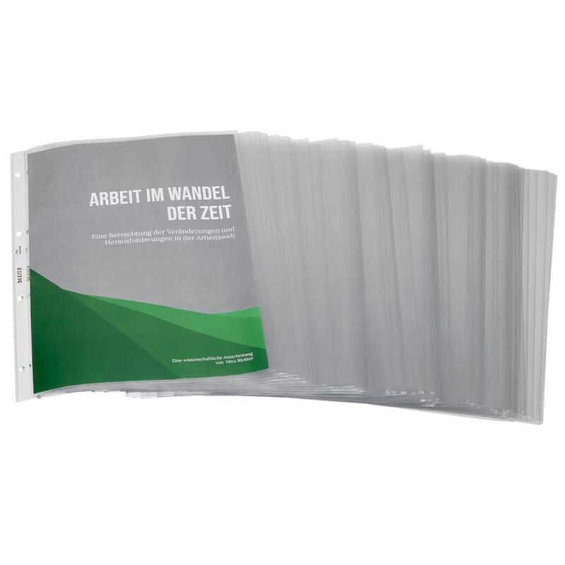 Poches pour prospectus LEITZ format A4 0,08 mm transparentes 1 boîte = 100 pièces — lot de 100 pièces