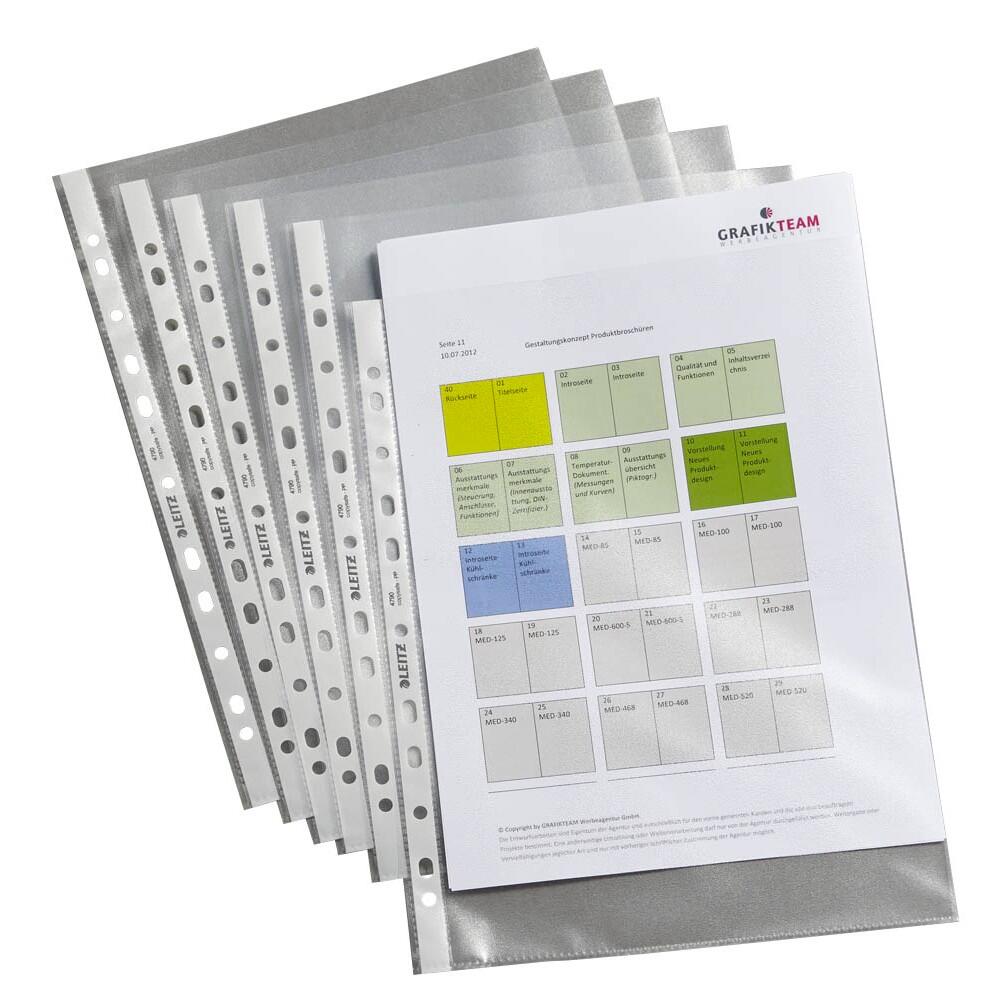 LEITZ Protège-documents standard 4790 DIN A4 transparent gaufré 0,09 mm - 100 pièces