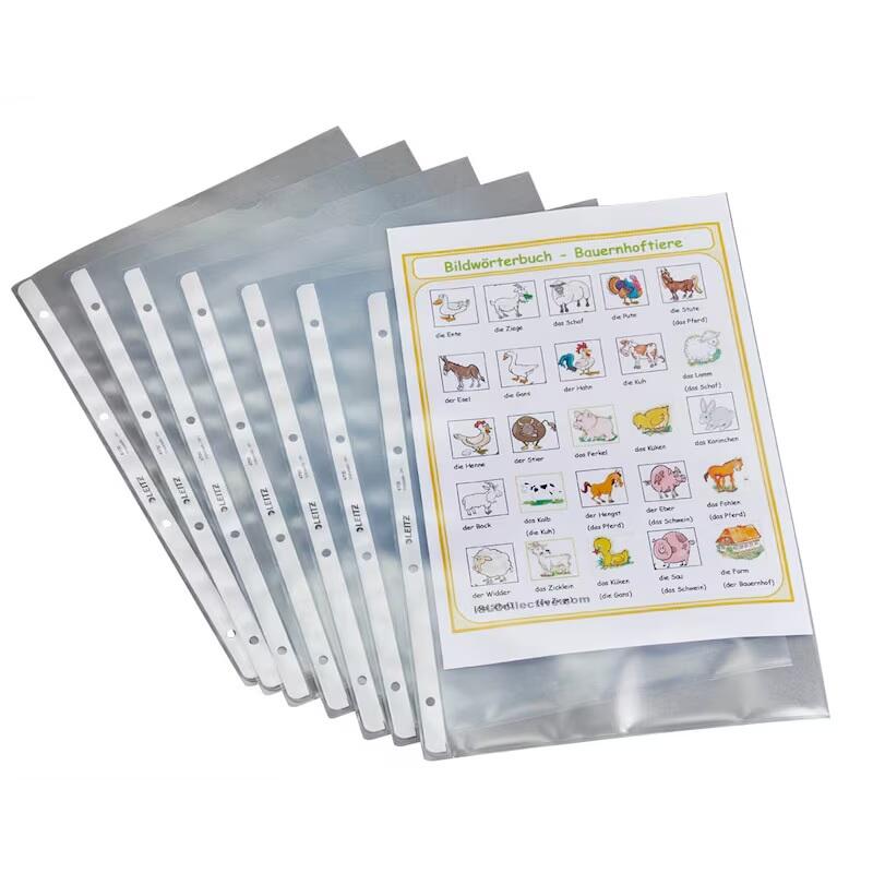 LEITZ Poches transparentes DIN A4 0,13 mm polypropylène 1 boîte = 100 unités — lot de 100 pièces