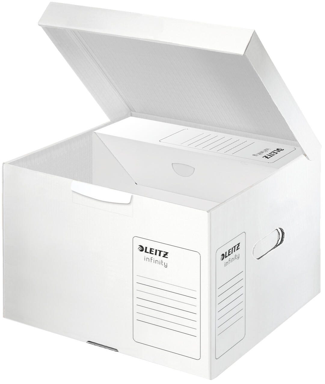 LEITZ Infinity M Conteneurs d'archivage 35,0 x 32,0 x 26,5 cm blanc 1 boîte = 10 unités — lot de 10 pièces