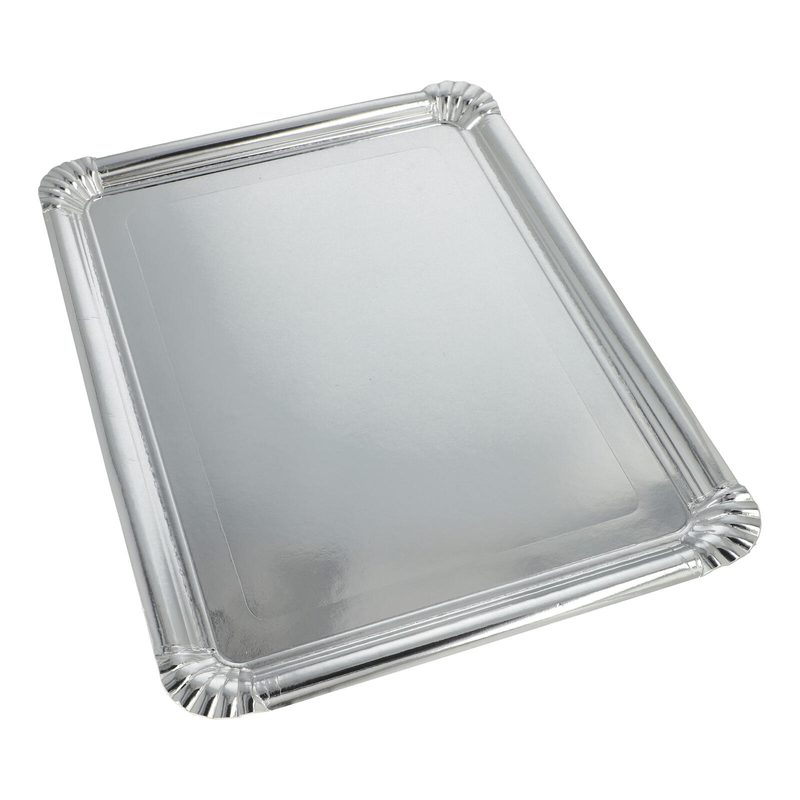 PAPSTAR Plateaux jetables argentés 1 boîte = 10 pièces — lot de 10 pièces