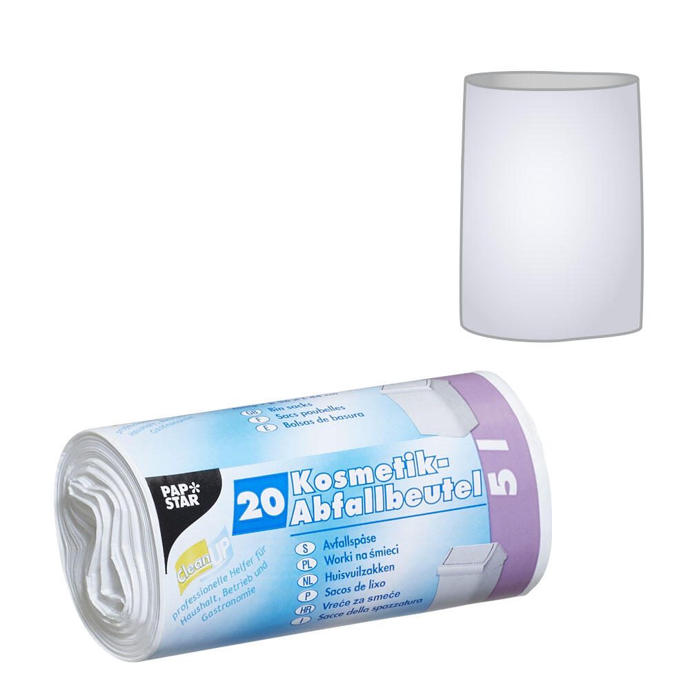 Sacs poubelle 12057 44 x 36 cm 5 L Blanc Lot de 20 rouleaux — lot de 20 pièces