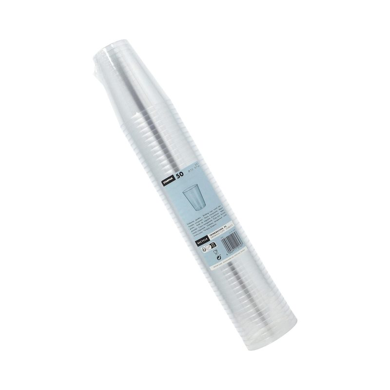 STARPAK Gobelets jetables 7,5 cm 0,2 l transparents 1 boîte = 50 pcs. — lot de 50 pièces