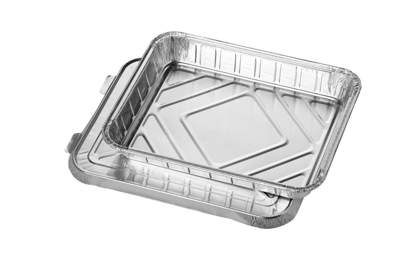 PAPSTAR Barquettes en aluminium avec couvercle 930 ml argenté 1 boîte = 50 pièces — lot de 50 pièces