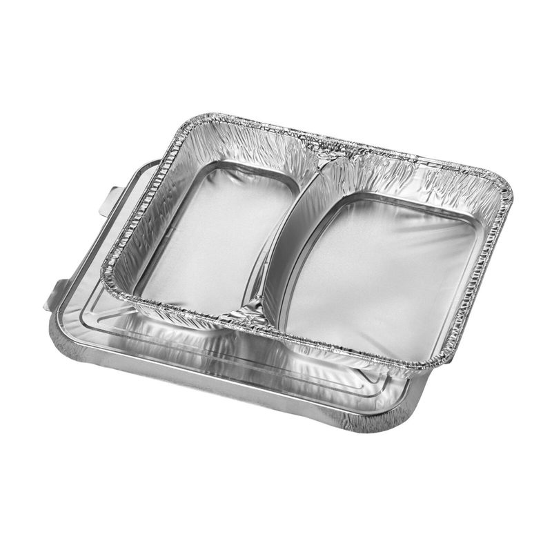 Bacs à repas PAPSTAR 830 ml avec couvercle (argenté) - 1 pack = 50 pièces — lot de 50 pièces