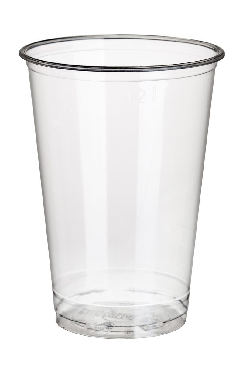 PAPSTAR pure gobelets jetables 7,03 cm 0,2 l transparents 1 boîte = 100 pièces — lot de 100 pièces