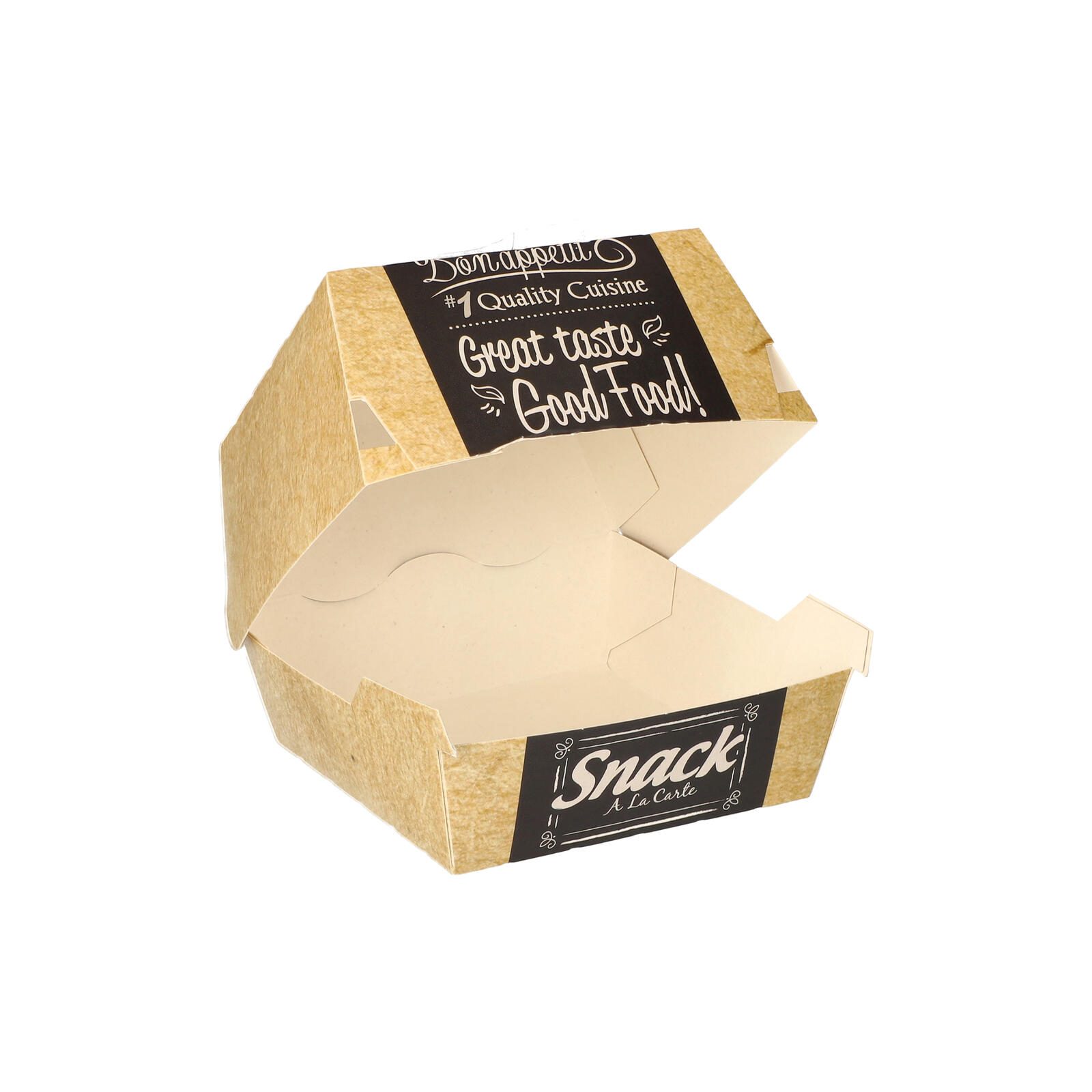 PAPSTAR Good Food Boîtes à burgers marron, gris 1 boîte = 50 pièces — lot de 50 pièces