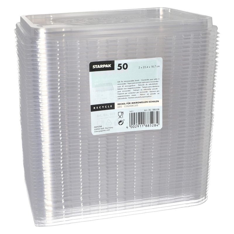 Couvercles pour bacs-repas jetables STARPAK transparents 1 pack = 50 pièces — lot de 50 pièces