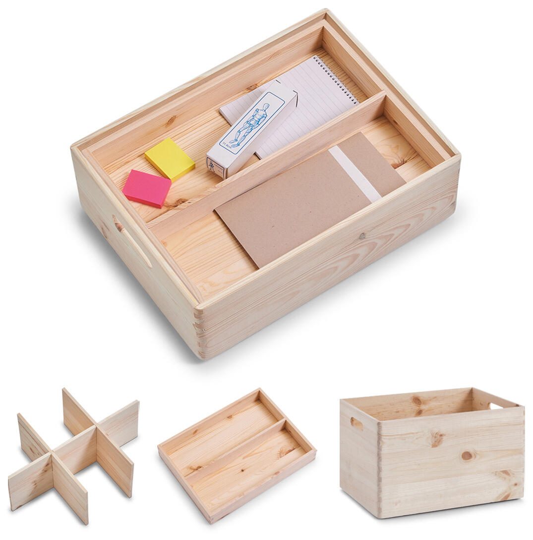Set de boîtes de rangement Zeller marron