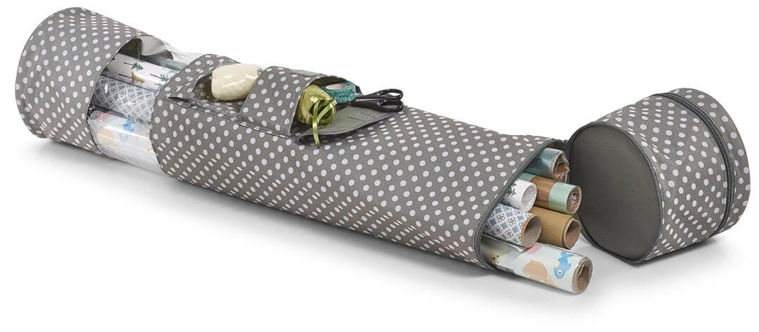 Organisateur de papier cadeau Zeller gris/blanc