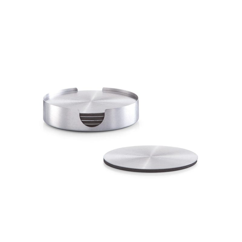 Sous-verres Zeller 10 cm argent, noir (1 pack = 7 pièces) — lot de 7 pièces