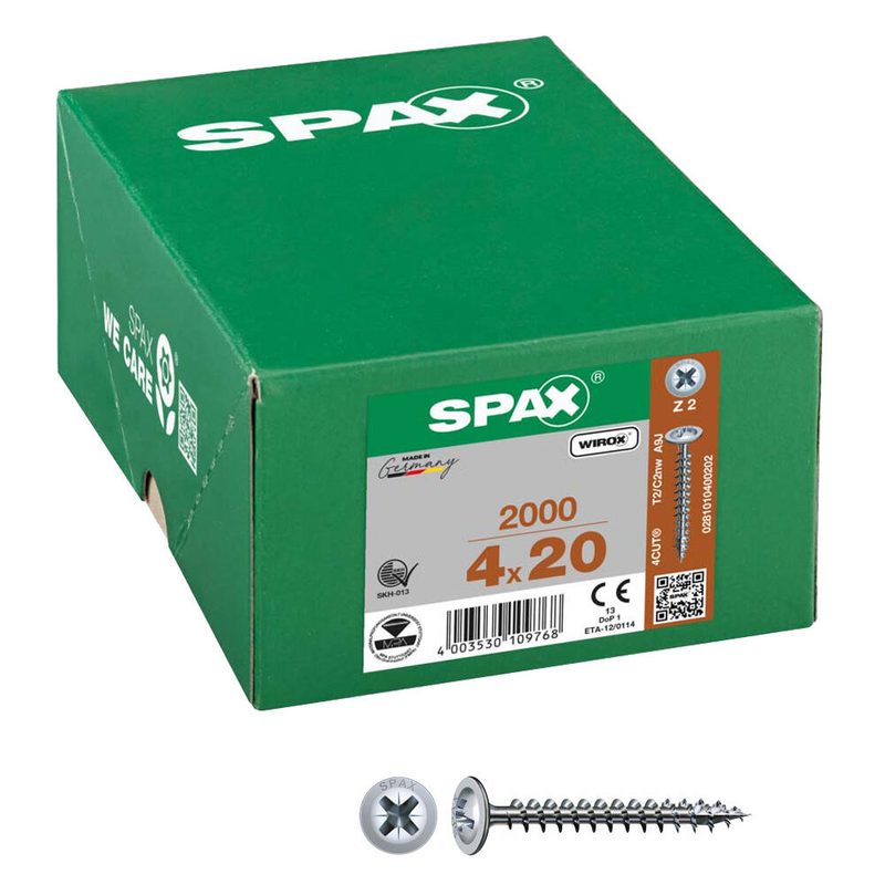 SPAX® Vis universelles Z2 4x20 - 2000 pièces