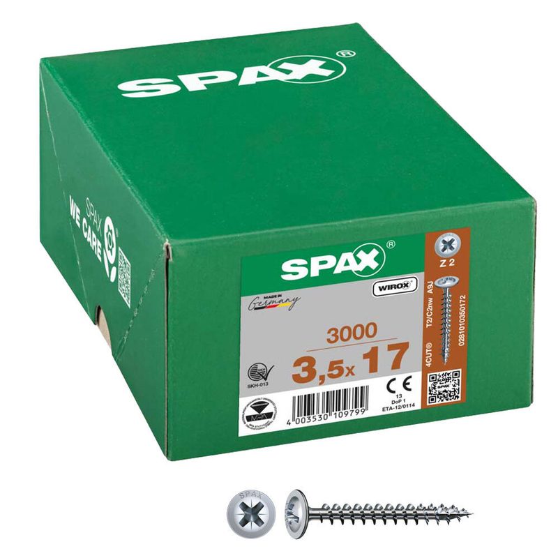SPAX® Vis universelles Z2 3,5x17 - 3000 pièces