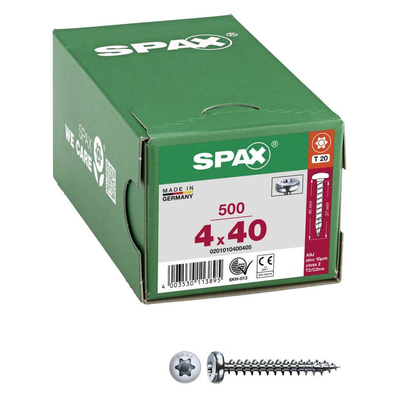 SPAX® Vis universelles T20 4x40 500 pièces — lot de 500 pièces