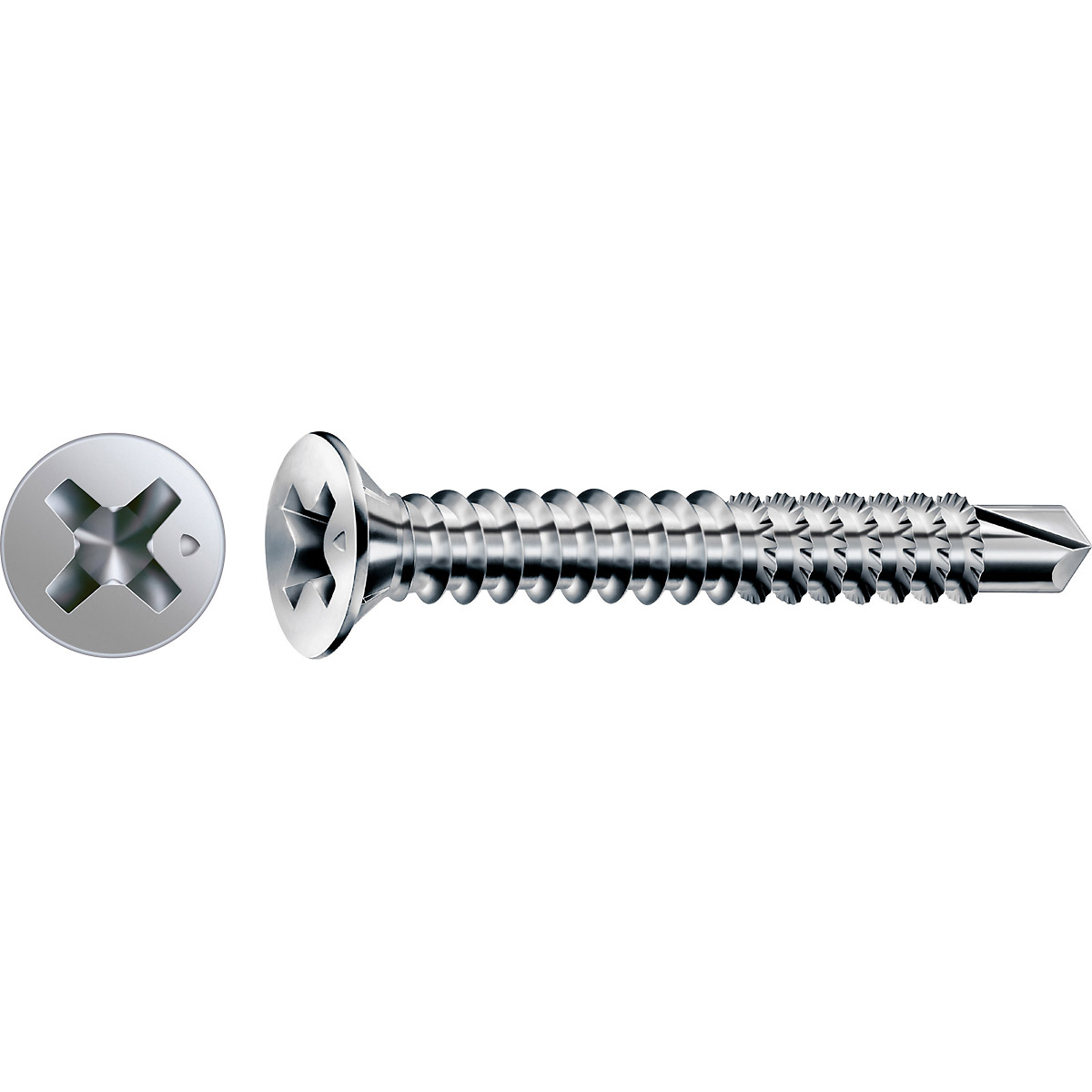 SPAX FEX-A vis tête fraisée avec nervures de fraisage, fente cruciforme H2, pointe de perçage WIROX, 1000 pièces