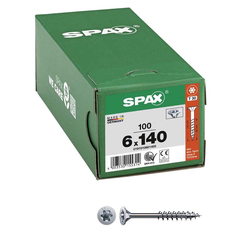 SPAX® Vis universelles T30 6x140 100 pcs. — lot de 100 pièces