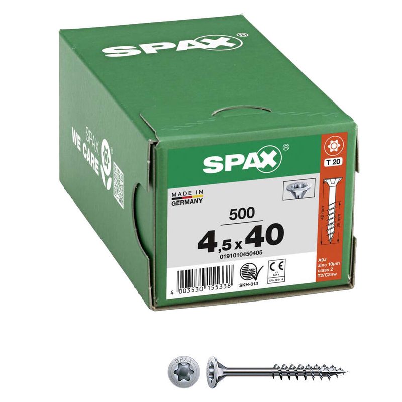 SPAX® Vis universelles T20 4,5x40 500 pcs. — lot de 500 pièces