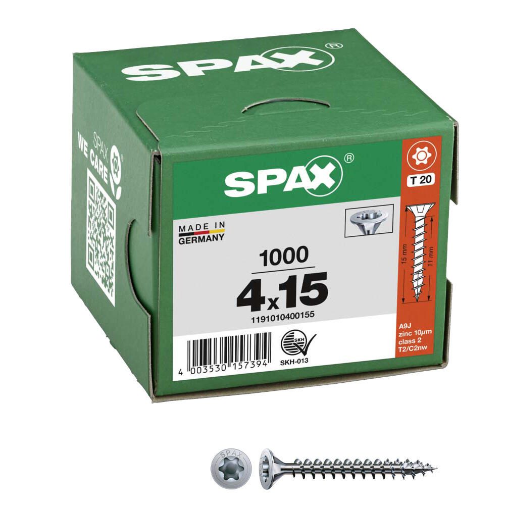 SPAX® Vis universelles T20 4x15 1000 pièces — lot de 1000 pièces