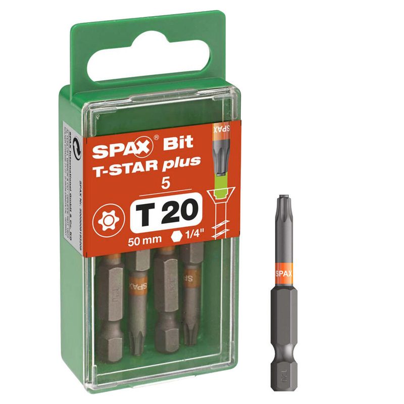 SPAX Bits T20 T-STAR Plus, 5 pièces — lot de 5 pièces