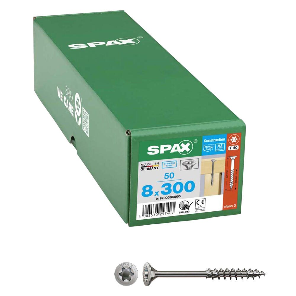 SPAX® Vis universelles T40 8x300 50 pièces — lot de 50 pièces