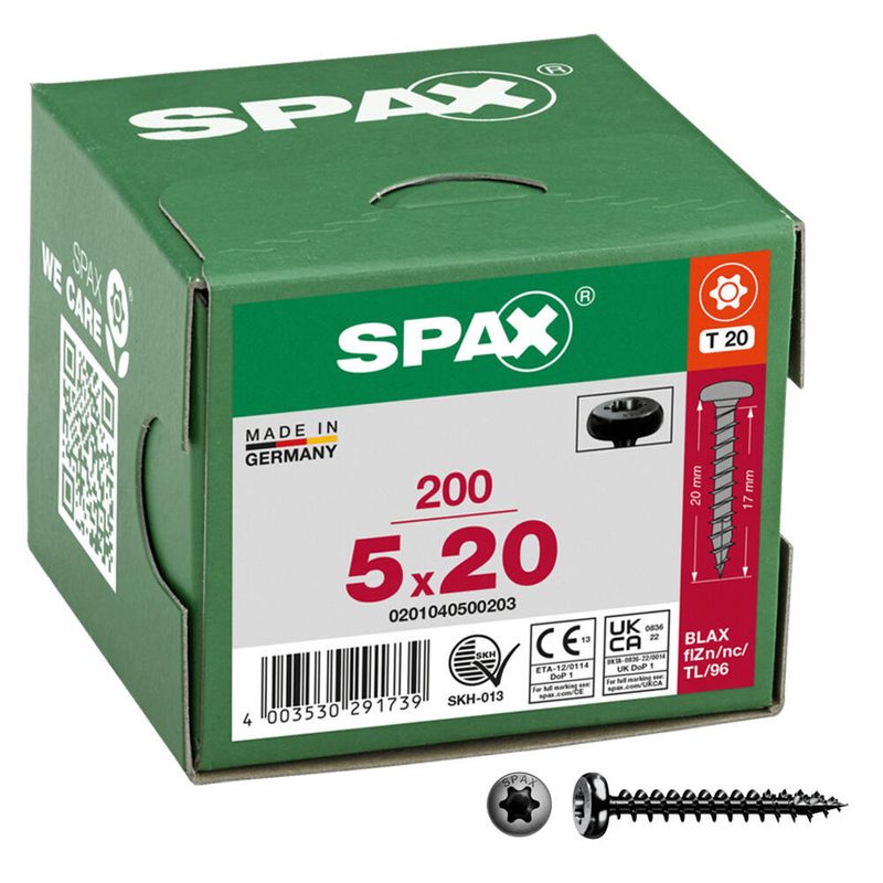 SPAX® T20 vis à tête fraisée bombée BLAX universelles, 5 x 20 mm