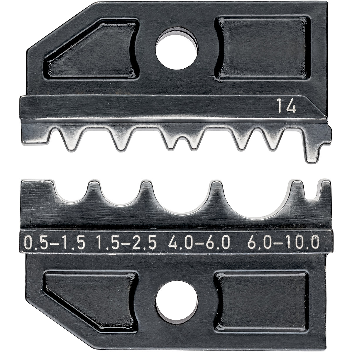 Insert de sertissage KNIPEX pour cosses à sertir non isolées, manchons et cosses de câbles selon DIN 46234 et 46235