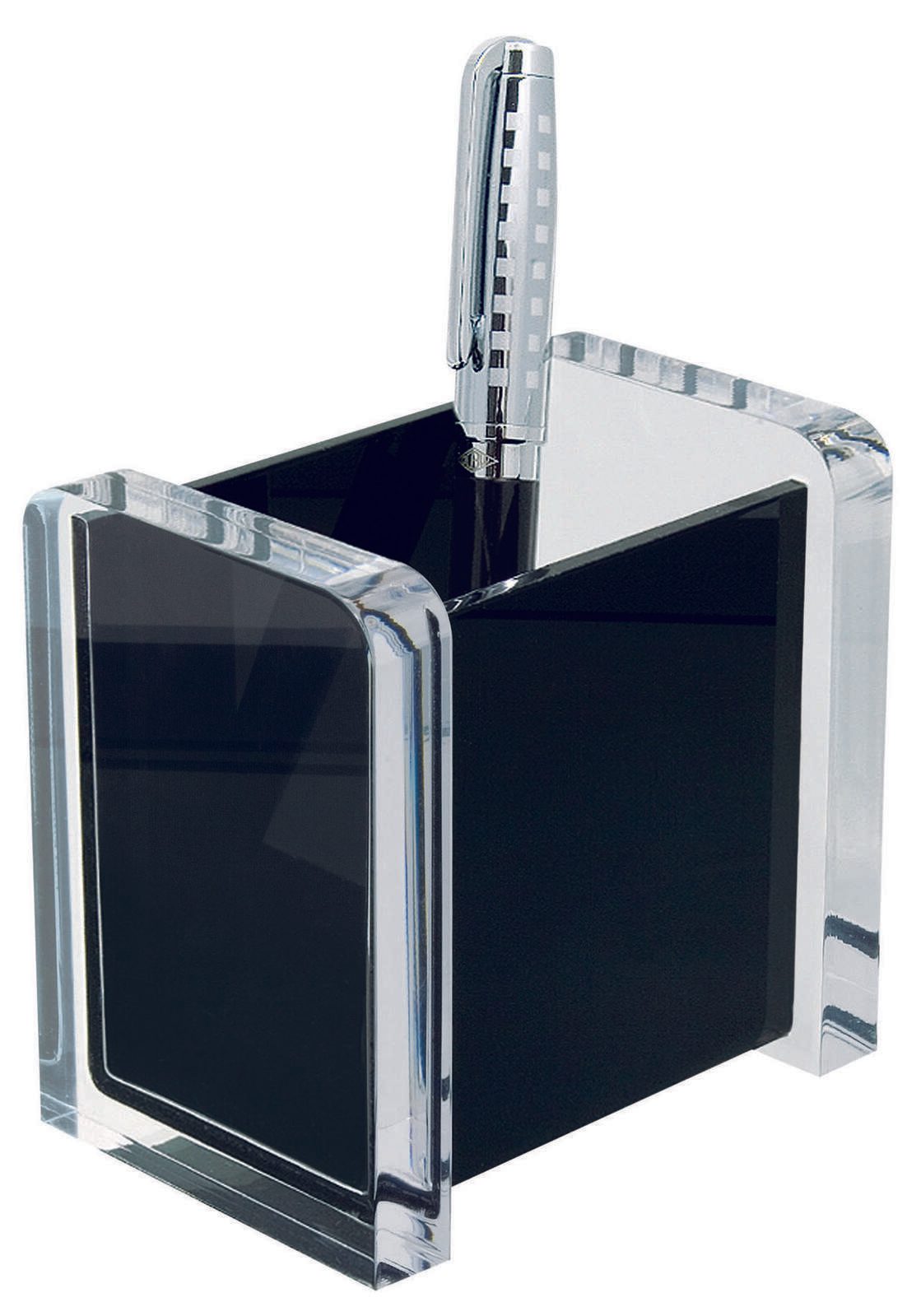 WEDO Porte-stylos Acryl Exklusiv transparent-noir 9,4 x 6,5 x 9,4 cm