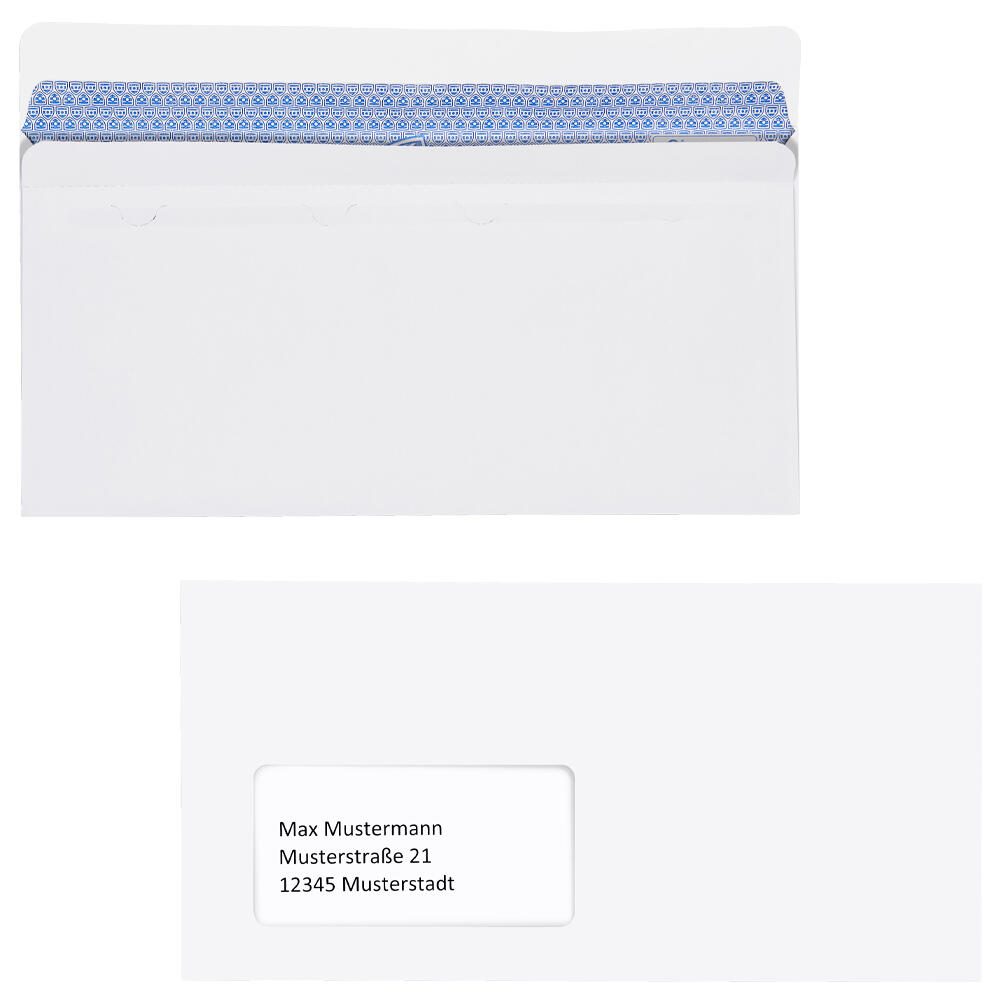Enveloppes MAILmedia DIN long+ avec fenêtre autocollantes 1 boîte = 500 pièces — lot de 500 pièces