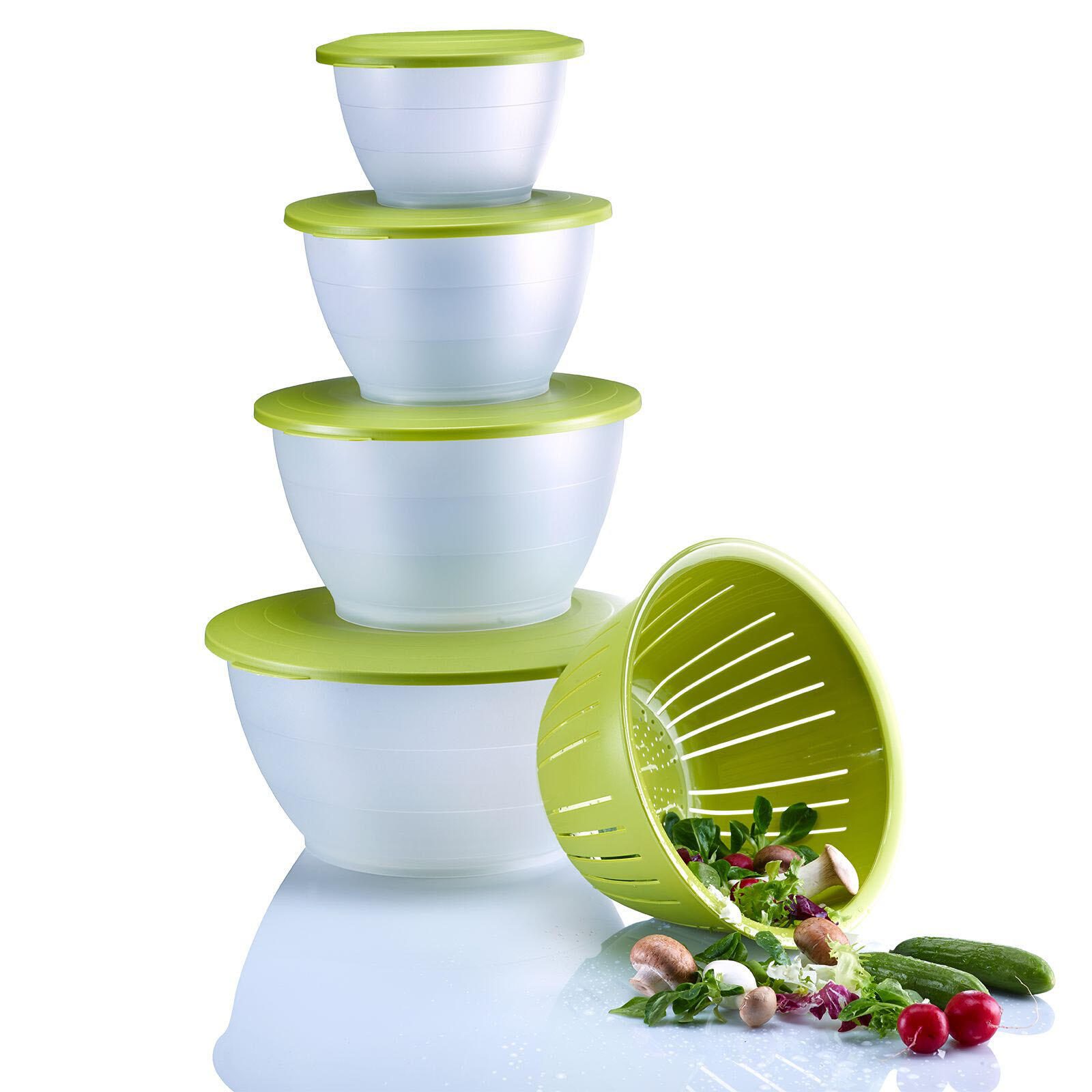 Set de saladiers WESTMARK Olympia 0,6/1,3/4,4 l transparent/vert