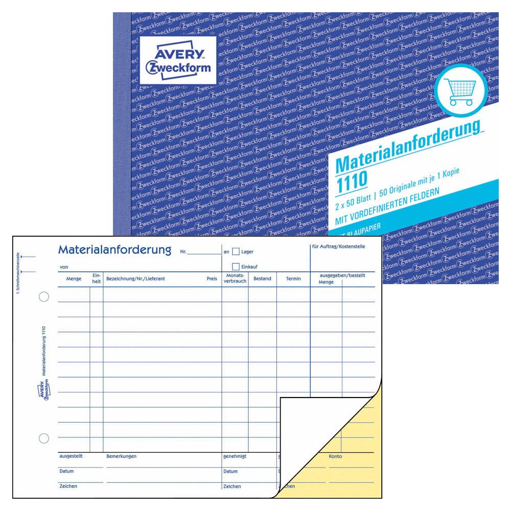 Avery Zweckform Demande de matériel 1110 DIN A5 2x50 feuilles