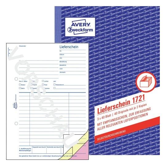 Avery Zweckform Bon de livraison avec accusé de réception A5 - 3x40 feuilles