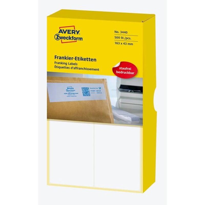 Avery Zweckform Étiquettes d'affranchissement 03440 163x43mm 500 ét./paquet