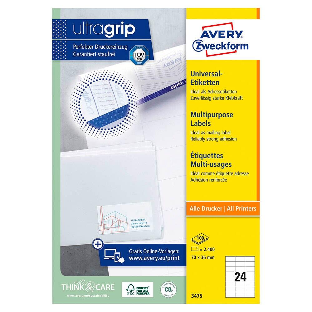 AVERY Zweckform Étiquettes 70,0 x 36,0 mm blanches - 2 400 unités — lot de 400 pièces