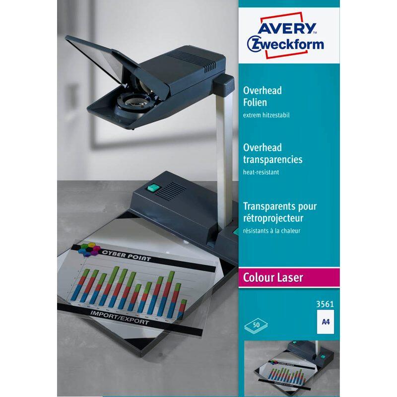 AVERY Zweckform Pellicules laser 3561 transparentes 1 boîte = 50 pcs. — lot de 50 pièces
