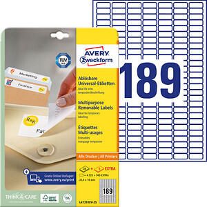 Avery Zweckform étiquette L4731REV-25 25,4x10mm blanc 5670 pièces/paquet — lot de 5670 pièces