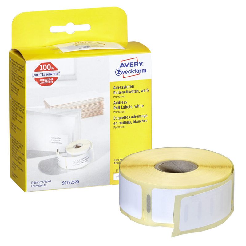 Avery Zweckform Étiquette AS0722520 54x25mm 500 étiquettes/rouleau