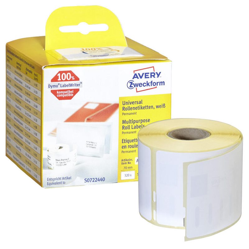 Étiquettes polyvalentes grandes Avery Zweckform 1 boîte = 320 étiquettes — lot de 320