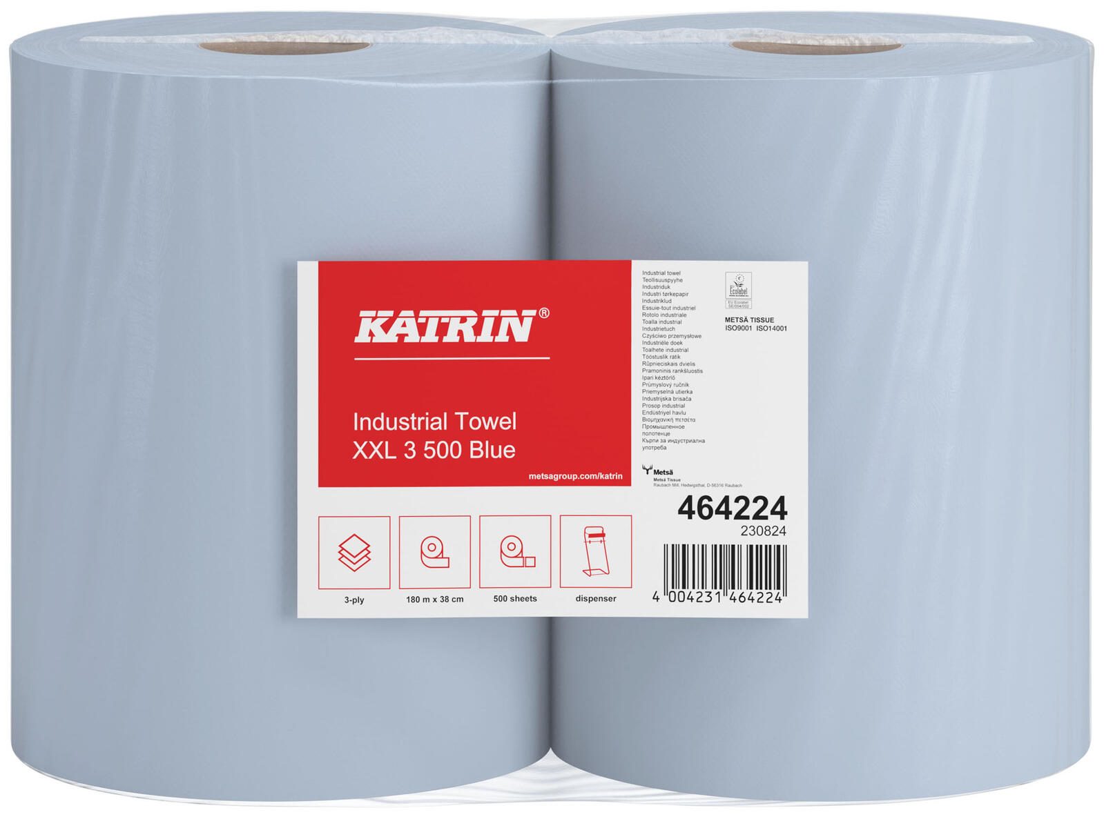 Rouleaux de nettoyage KATRIN® 3 couches bleu 1 pack = 2 rouleaux